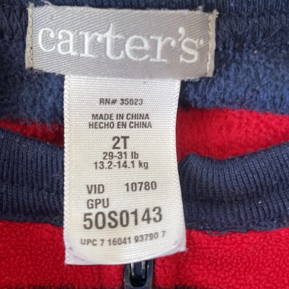 Carters sleepwear pajamas. Red/ blue. SZ 2T.